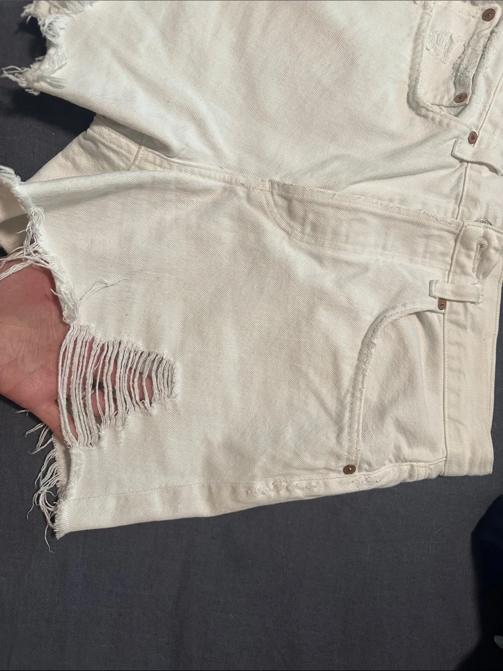 Citizens Of Humanity White Distressed Denim Shorts
